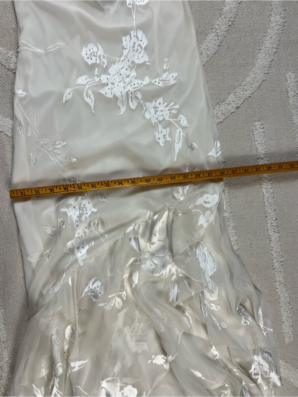 Vintage Beaded Draped Cream Silk Blend Dress – Fairy Dress – Size 4 - Picture 13 of 16